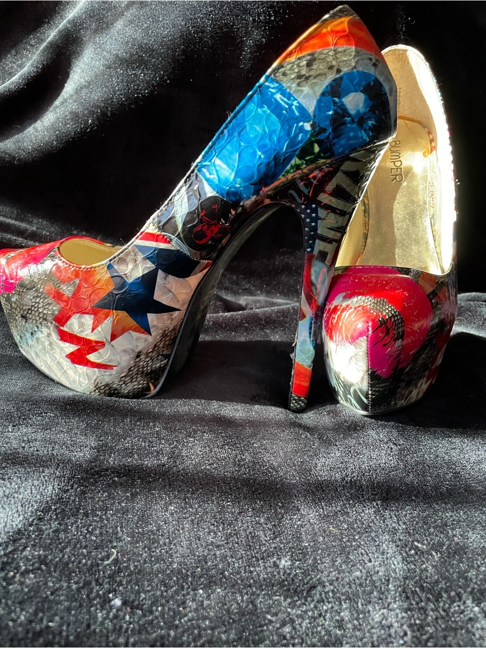 Bumper Red Snake-Print Pointed Toe Pumps